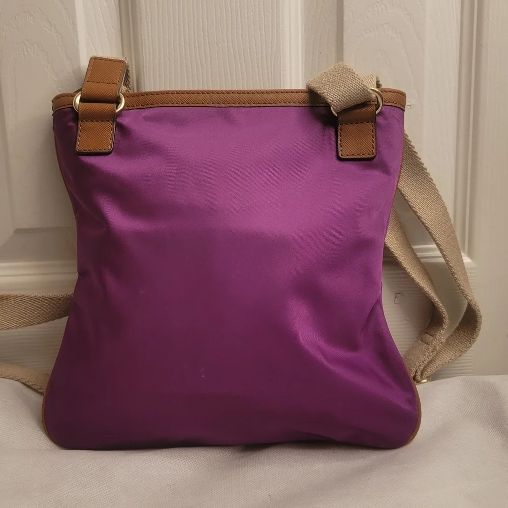 Michael Kors Kempton Burgundy/Tan Crossbody Shoulder Bag